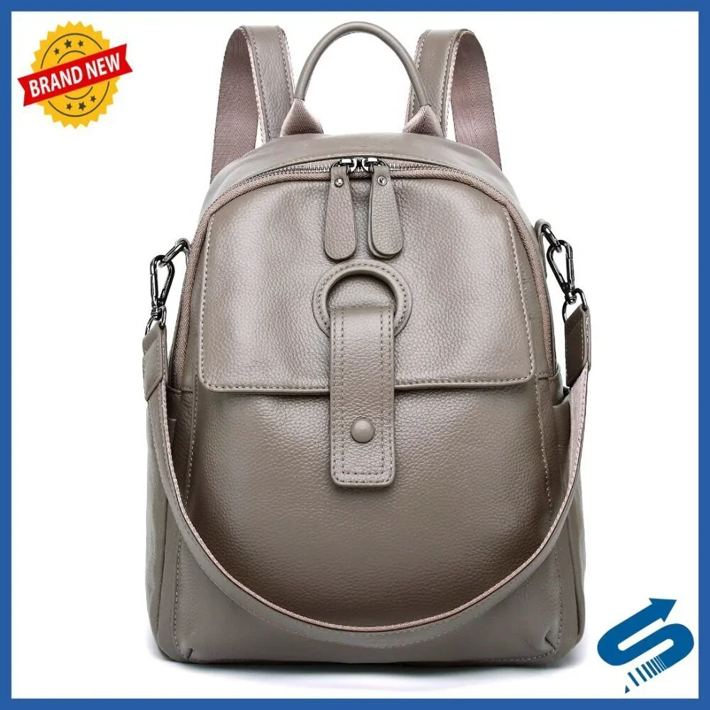 Genuine Leather Convertible Backpack Purse Women's Travel Shoulder Bag Chic